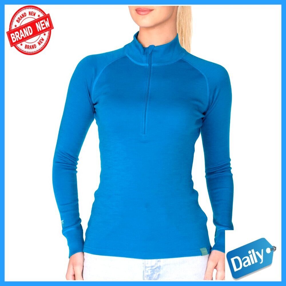Merino Wool Base Layer Half Zip Thermal Top Long Sleeve Fitted